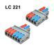 Клеммная колодка-разветвитель LC 221-442, L+N 2x(1x2) 6 pin, 32А 250V, 0.2-4.0 мм&sup2; цветная, с крепежными отверстиями