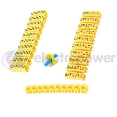 Маркеры для кабеля (клипсы) M-2 (4мм&sup2;), буквы A-Z