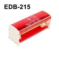 Розподільчий клемний блок EDB-215 500V 2Px15 червоний на DIN-рейку 125А