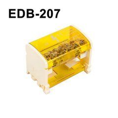 Розподільчий клемний блок EDB-207 500V 2Px7 жовтий на DIN-рейку 125А