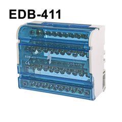 Розподільчий клемний блок EDB-411 500V 4Px11 синій на DIN-рейку 125А