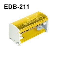 Розподільчий клемний блок EDB-211 500V 2Px11 жовтий на DIN-рейку 125А