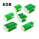 Распределительный клеммный блок EDB-407 500V 4Px7 зеленый на DIN-рейку 125А