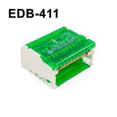 Розподільчий клемний блок EDB-411 500V 4Px11 зелений на DIN-рейку 125А