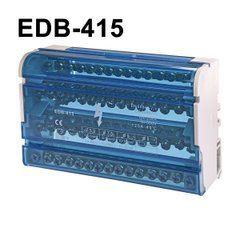 Розподільчий клемний блок EDB-415 500V 4Px15 синій на DIN-рейку 125А