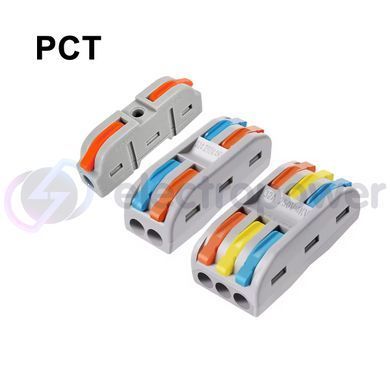 Клемма быстрого монтажа PET-221, 2 pin (1-на-1), 32А 250V/600V, 0.08-4.0 мм&sup2;