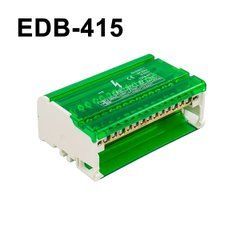 Розподільчий клемний блок EDB-415 500V 4Px15 зелений на DIN-рейку 125А