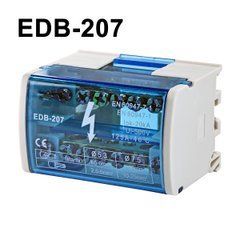 Розподільчий клемний блок EDB-207 500V 2Px7 синій на DIN-рейку 125А