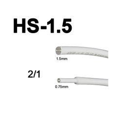 Термозбіжна трубка 1.5/0.75 мм 2:1, біла, 1 м