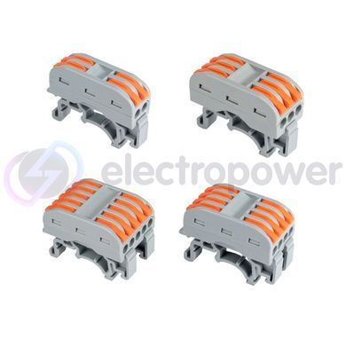Клеммная колодка рычажная KV122, 2x2 4 pin, для DIN-рейки 32А 250V/600V, 0.08-4.0 мм&sup2;